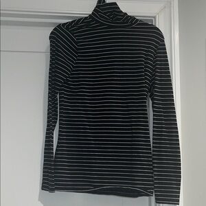 Merona Black and White Striped Long Sleeve Top